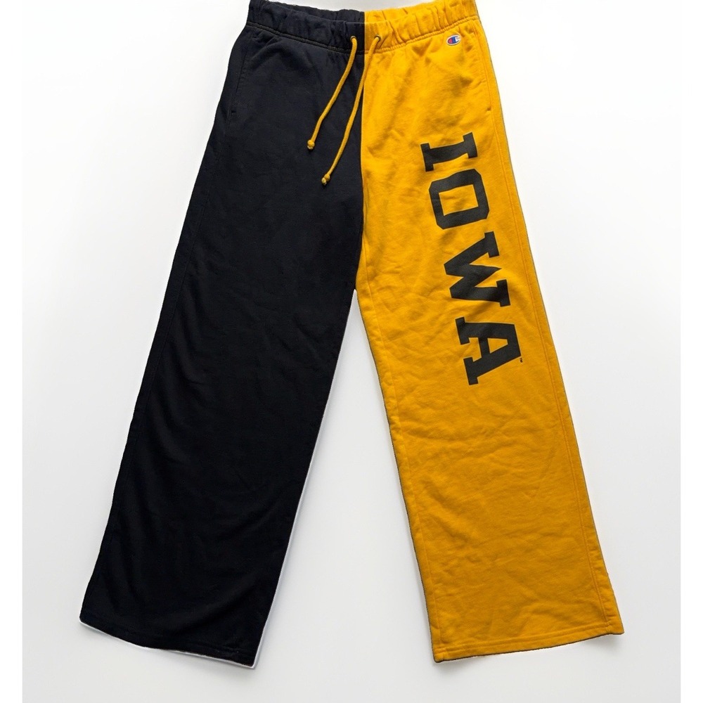 Vintage University of Iowa 90s Mens L Colorblock Spell Out Sweatpant Joggers USA